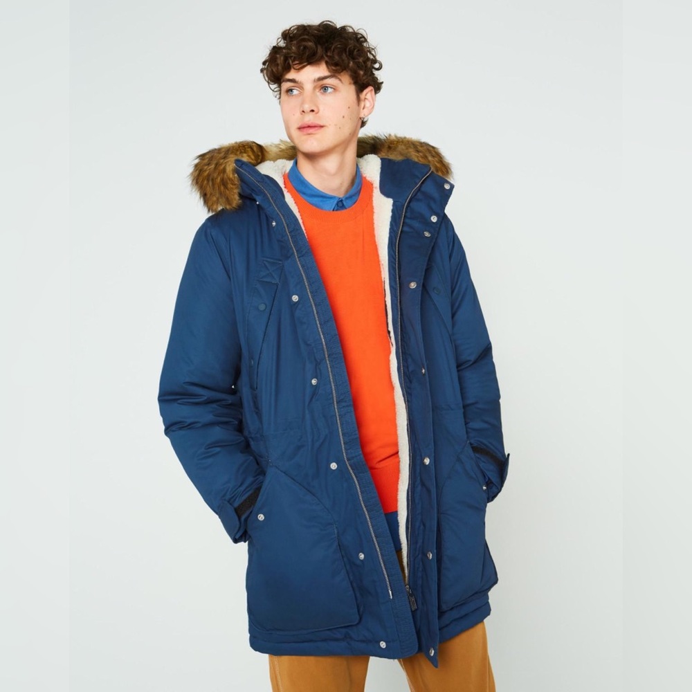 Hunter Original insulated parka faux fur hood and removable fleece lined